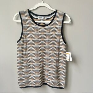 Kasper Sweater Vest Women's Small New 3D Textured Waves Stretchy Knit Office Top